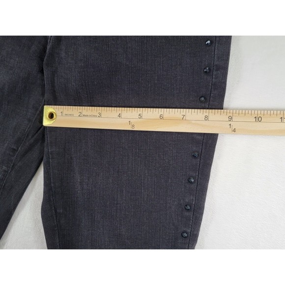 Levis 721 High Rise Skinny Stretch Jeans Size 29 Black Denim Rhinestone Stripe - Picture 12 of 16